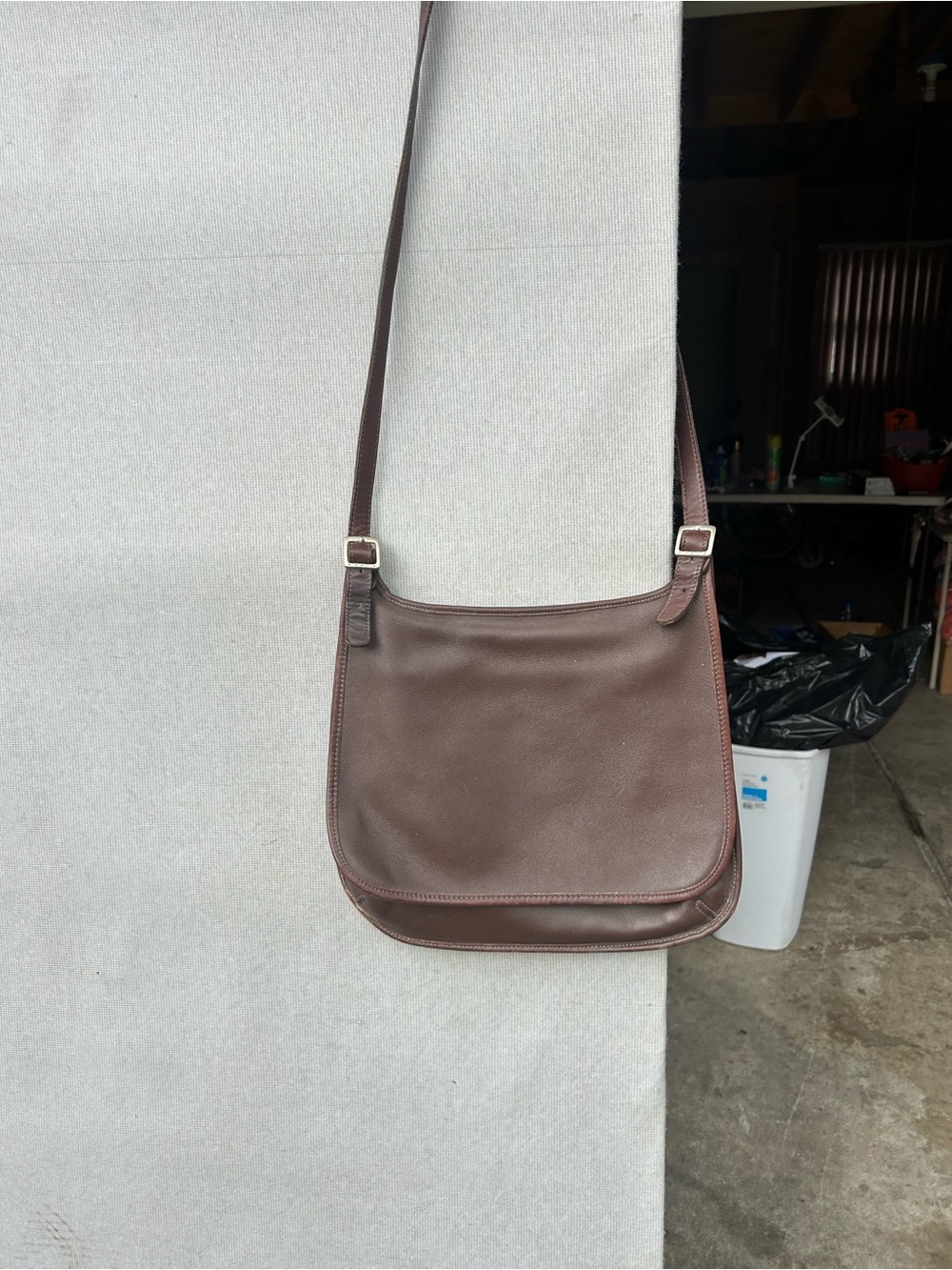 Coach Brown Leather Messenger Crossbody Bag for Men